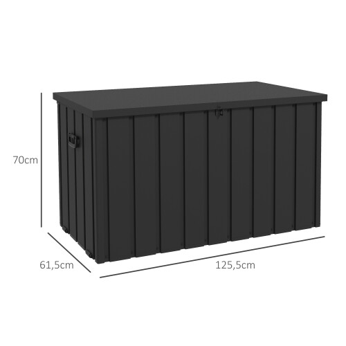 Outsunny Baúl de Exterior Gris 125.5 x 61.5 x 70 cm 2