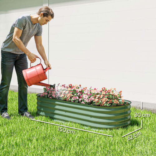 Outsunny Jardinera Exterior Verde 150 x 62 x 30 cm 2