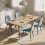 Homcom Sillas de Comedor Azul 45 x 54 x 87 cm 2
