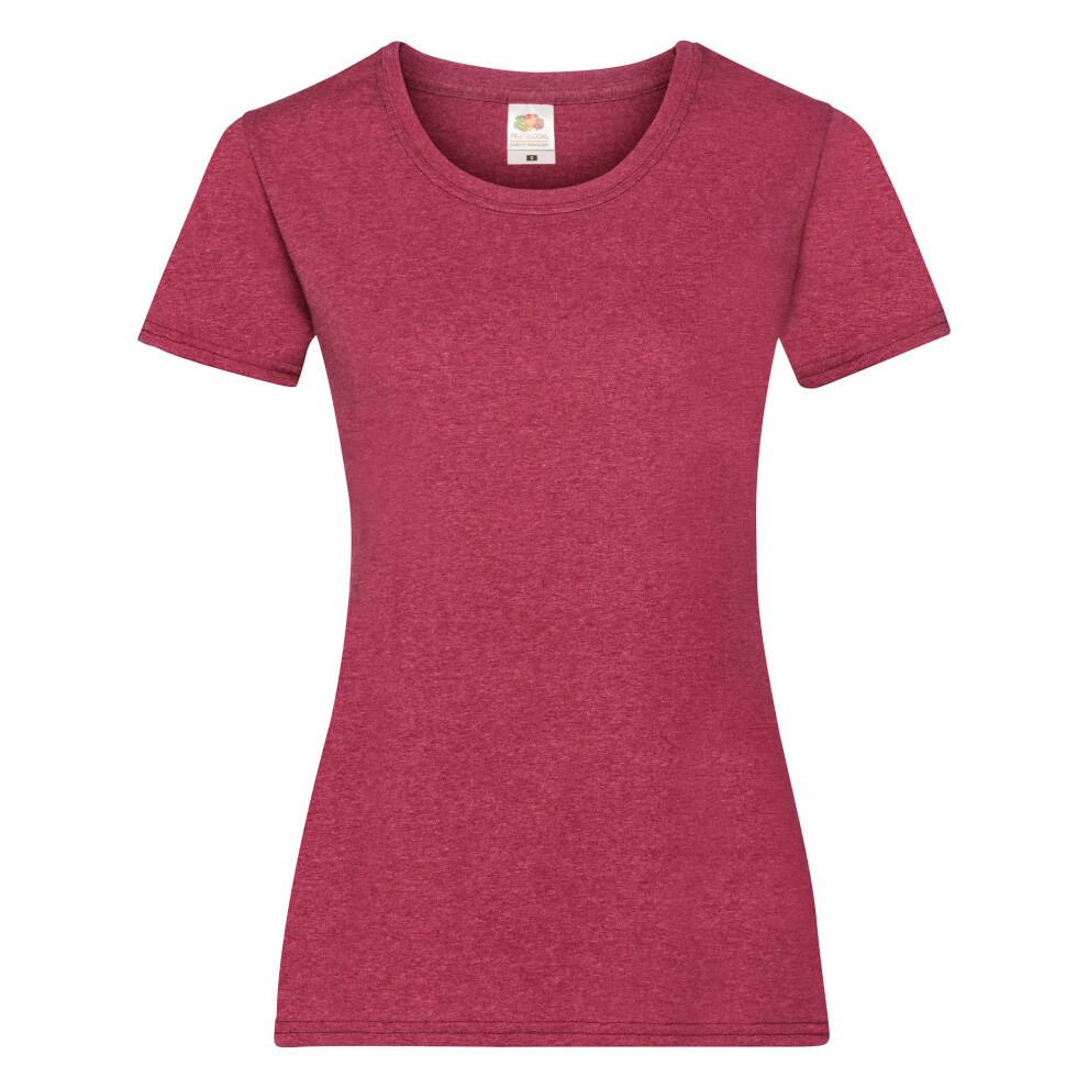 Fruit Of The Loom (Xl, Vintage Heather Red) Ladies/Womens Lady-Fit Valueweight Short Sleeve T-Shirt (Pack Of 5)