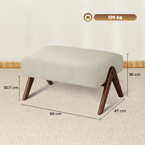 Homcom Reposapié Beige 69 x 47 x 36 cm 2