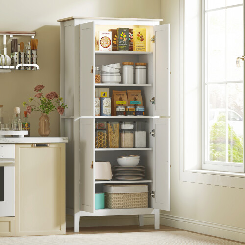 Homcom Alacena de Cocina Blanco 80 x 40 x 176.5 cm 1