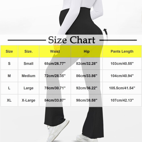 Women's Maternity Bootcut Yoga Pants with Pockets Black 2