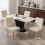 Homcom Sillas de Comedor Beige 44 x 56 x 90 cm 2