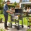 Outsunny Barbacoa de Ga Negro 123 x 57 x 102 cm 5