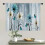 Teal Aqua Daisy Kitchen Curtains 27.5x39 in 2-Panel Rod 4