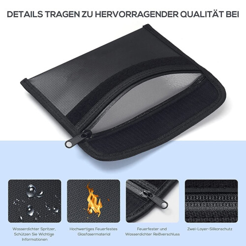 Fireproof Waterproof Document Bag Black 1