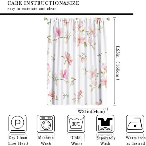 Flower Curtains Watercolor Pink Peach Blossom Pattern 1