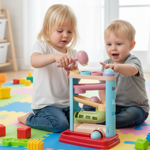 Marble Slide Toy Ball Run Track Multicolor 2