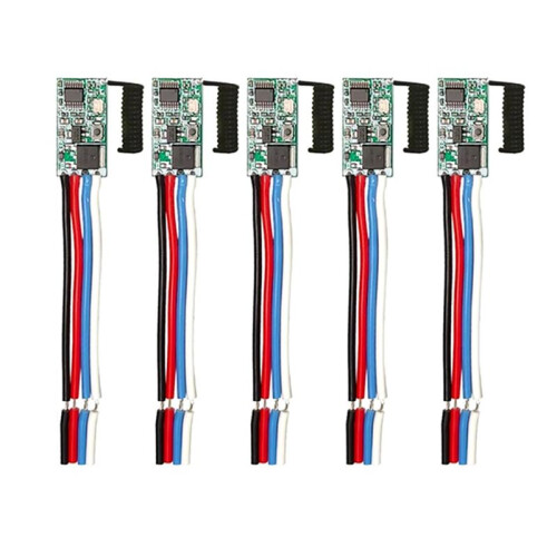 5pcs 433.92Mhz Universal Wireless  3.6V-24V Remote Control  1 CH RF Relay Receiver LED Light Controller DIY Kit 1