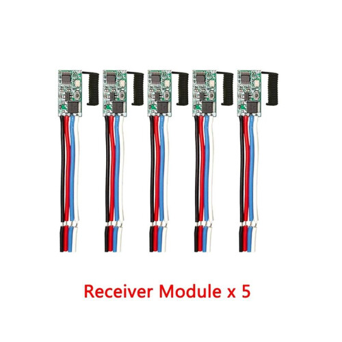 5pcs 433.92Mhz Universal Wireless  3.6V-24V Remote Control  1 CH RF Relay Receiver LED Light Controller DIY Kit 2