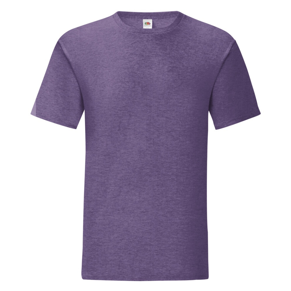 Fruit Of The Loom (M, Heather Purple) Mens Iconic T-Shirt (Pack Of 5)