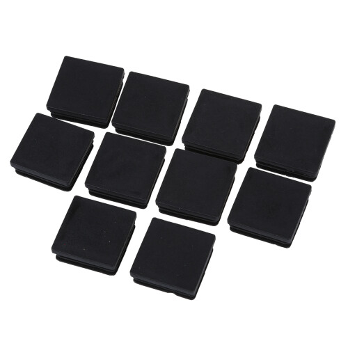 40mm x 40mm Plastic Square Tube Inserts End Blanking Caps Black 10 Pcs 1