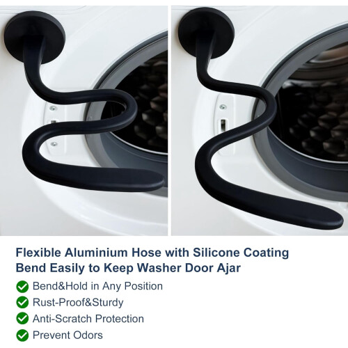 Magnetic Washer Door Prop Holder Black 2