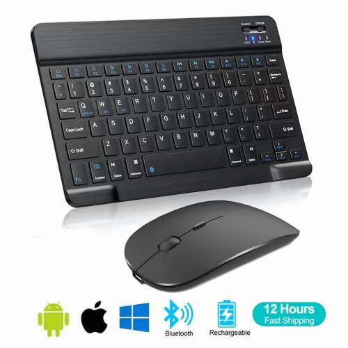 Bluetooth Keyboard and Mouse Set Spanish English 10-inch 1