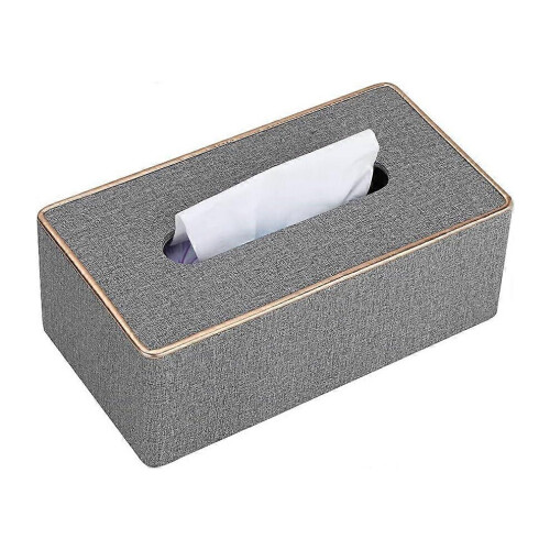 (As show, One size) PU Leather Tissue Boxes, Rectangular Tissue Dispenser Tissue Holder for Home Car 1