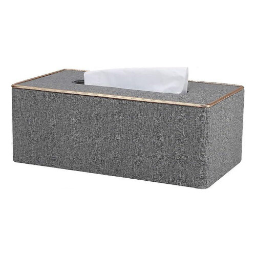 (As show, One size) PU Leather Tissue Boxes, Rectangular Tissue Dispenser Tissue Holder for Home Car 2