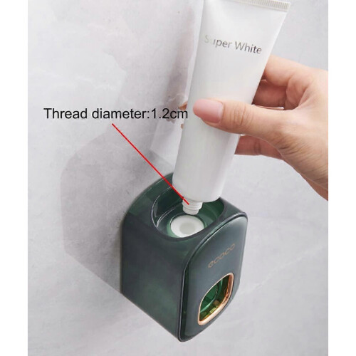 (As show, One size) Waterproof and dust-free automatic wall-mounted toothpaste dispenser Black 2
