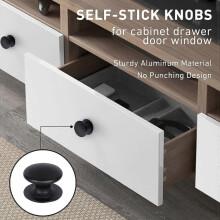 (As show, One size) Lot de 4 poignées autocollantes en aluminium, sans perçage, pour tiroirs et meubles. Boutons de porte