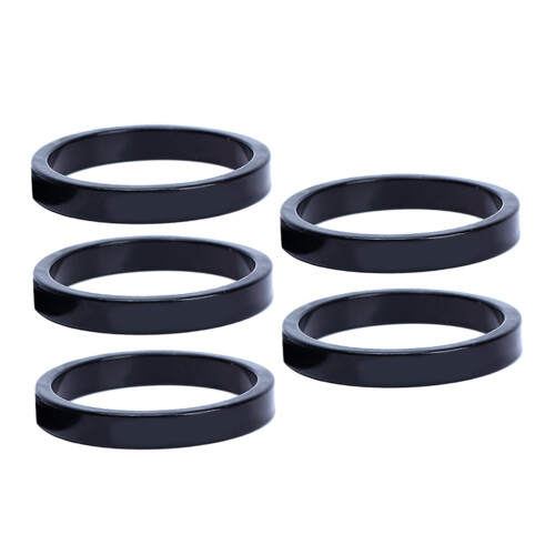 Bike Front Fork Headset Aluminum Alloy Black 5 pcs 2
