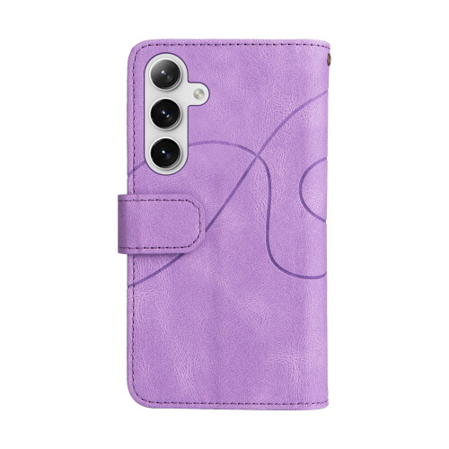 Purple PU Leather Folio Case for Samsung Galaxy S25 5G with 2