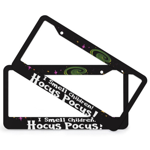 Halloween Witch Sister License Plate Frames Aluminum 2 PCS 1