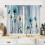 Teal Aqua Daisy Kitchen Curtains 27.5x39 Inch 2-Panel Rod 2