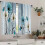 Teal Aqua Daisy Kitchen Curtains 27.5x39 Inch 2-Panel Rod 3