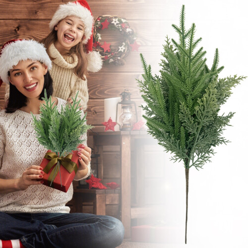 Artificial Christmas Needle Stems Green Pine Branches 1