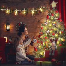 (As show, One size) Julbelysning Renljusslinga - 1,5 m 10 LED Varmvit Batteridriven Juldekorationer För Sovrum Mantel Dörröppning