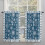 Blue Christmas Kitchen Curtains Rod Pocket 2 Panels 52x63 2