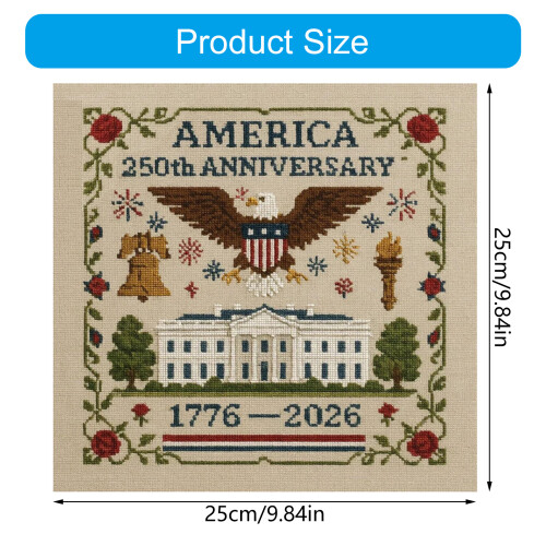 US 250th Anniversary Cross Stitch Pattern Kit 2
