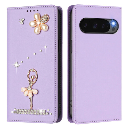 Purple RFID-Blocking Ballet Girl Flip Wallet for Google 1