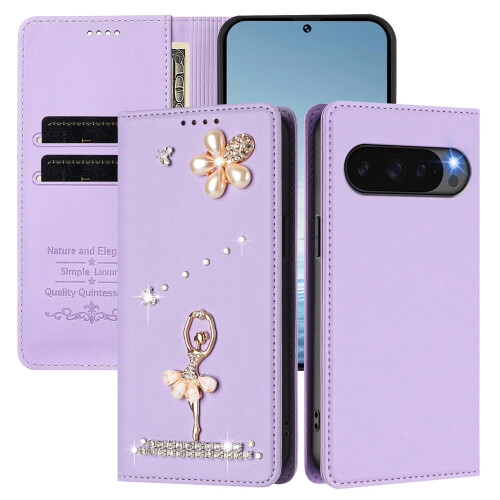 Purple RFID-Blocking Ballet Girl Flip Wallet for Google 2