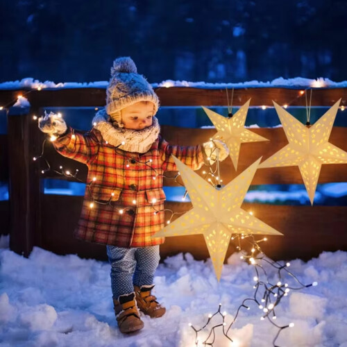 3D Paper Star Lantern 7-Point Hollow Hanging Decoration 2