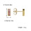 Pink Zirconia Stud Earrings Gold Plated 1 Pair 4
