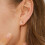 Pink Zirconia Stud Earrings Gold Plated 1 Pair 2
