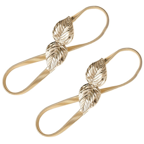 Golden Alloy Leaf Curtain Tiebacks 2-Pack 2