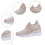 Willtoo Women's Glitter Rhinestone Wedge Sneakers Pink 5