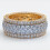 18K Yellow Gold Plated Wide Eternity Ring with Cubic 4