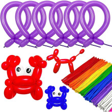 (As show, One size) Ballons longs violets de 260 cm (lot de 100) - Ballons magiques longs en latex épais pour modelage -