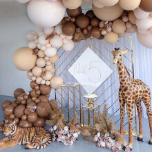 (As show, One size) Kit d'arche de guirlande de ballons marron, ballons nude doublement gonflés, ballons beige, café, marron