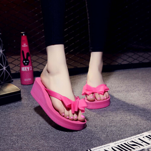 Women's Thong Sandals Slip-On Platform with Bow 1