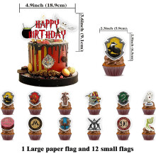 (As show, One size) Articles de fête sur le thème des dessins animés : banderole, décorations pour gâteaux, ballons… Idéal