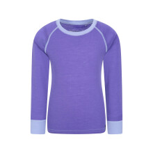 (7-8 Years, Purple) Mountain Warehouse Childrens/Kids Merino II Contrast Round Neck Base Layer Top
