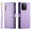 Purple Leather Wallet Case for iPhone 14 Pro 6.1 inch with 2