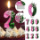 Witch Birthday Candle with Green Number and Glitter Cake 7