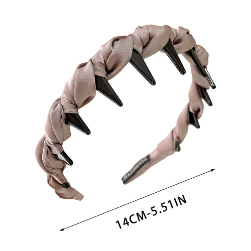 Retro High Headband with Teeth Comb Matte Pearl Ribbon 1