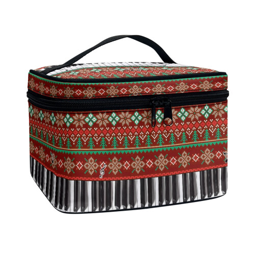 Piano Keys Makeup Organizer Case Large Capacity Portable 1