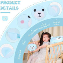 (As show, One size) Almohada corporal cilíndrica de peluche de oso adorable de 8 pulgadas, suave y blandita, juguete de